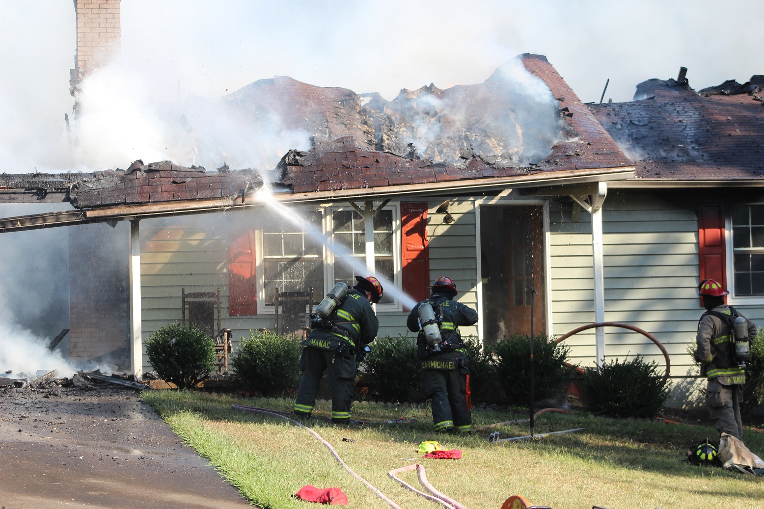 The homeowner was at work at the time of the fire.