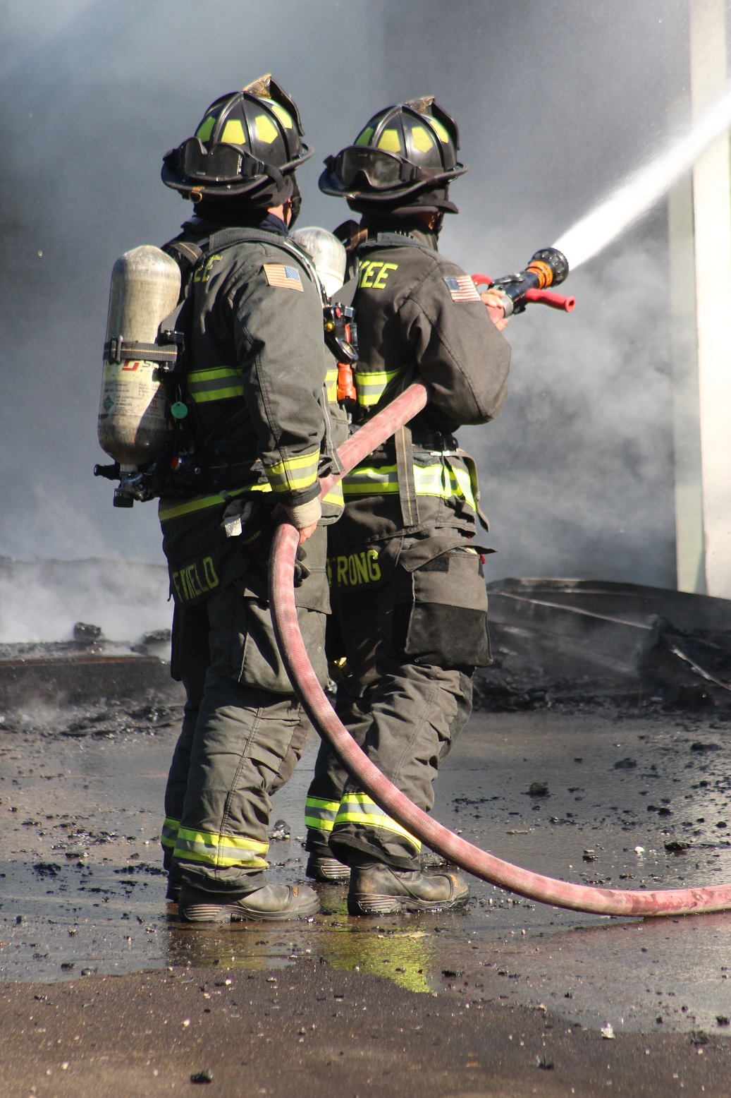 Cherokee County firefighters arrive on the scene to extinguish the fire.