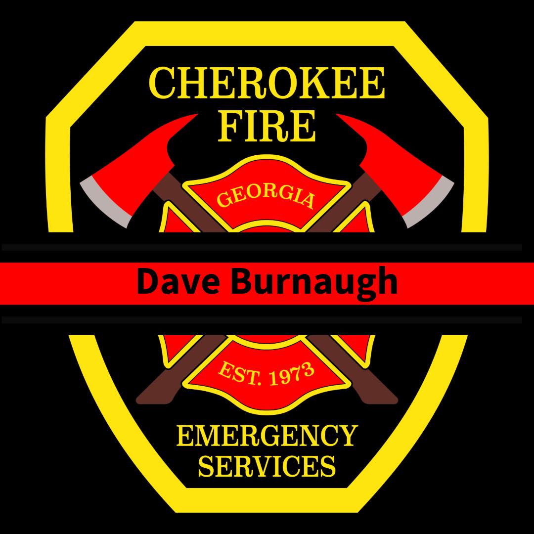 Cherokee Fire logo with mourning band. 