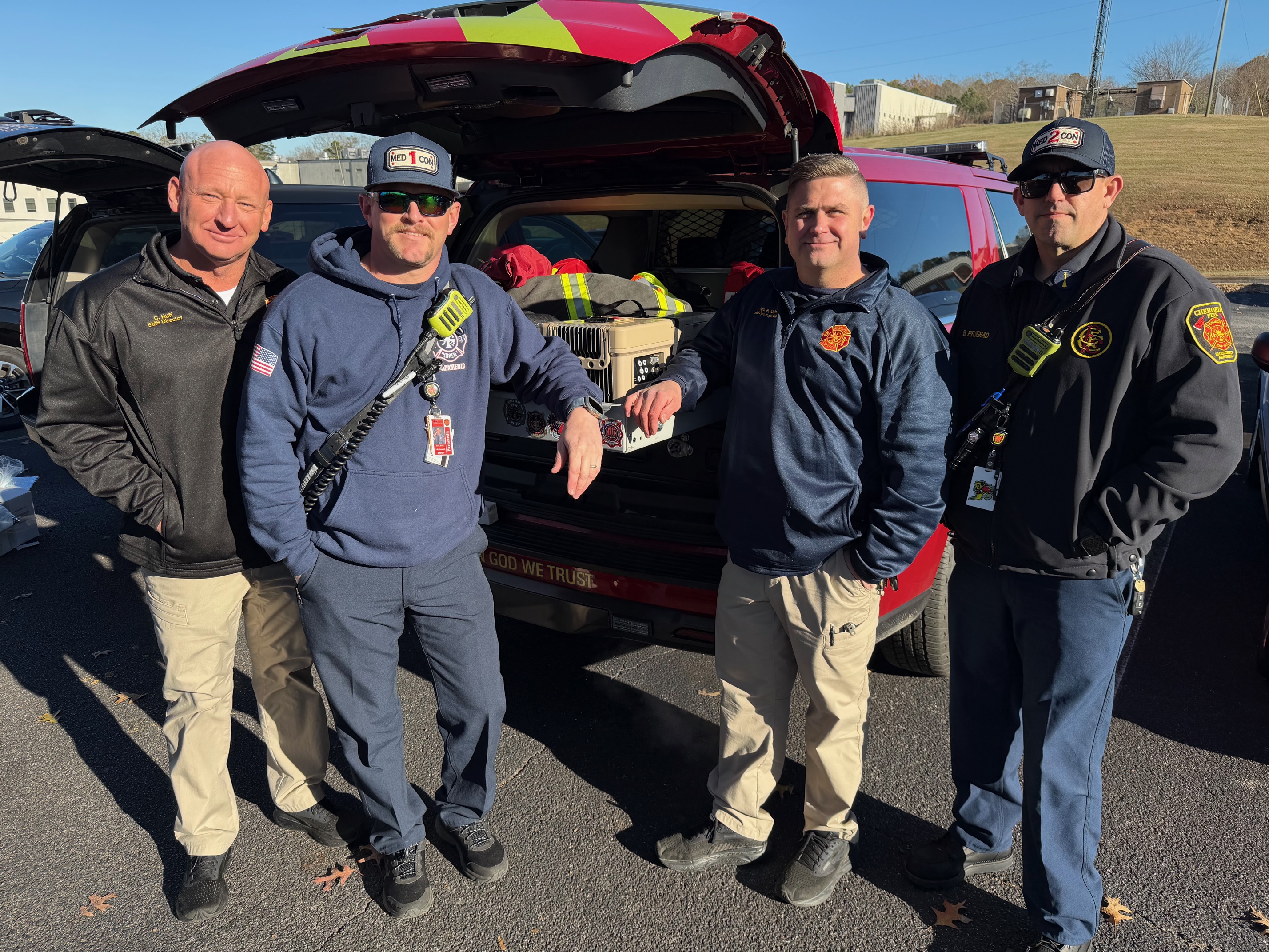 EMS Leaders from CCFES deploy blood products to Med-Con units. 